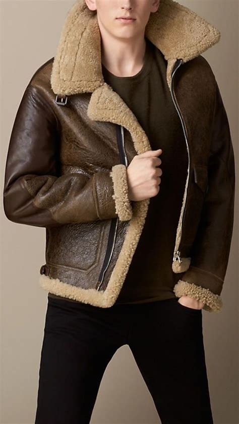 mens burberry prorsum shearling aviator jacket|Burberry aviator jacket.